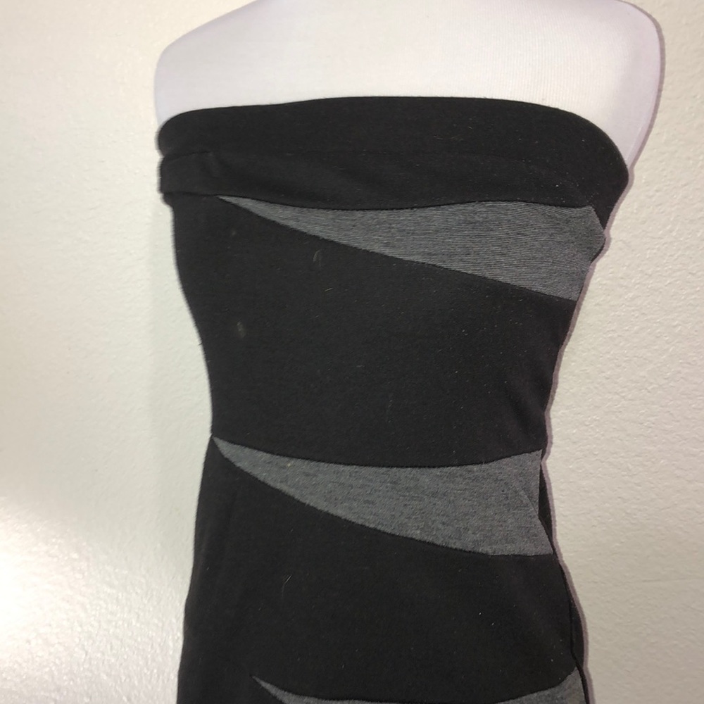 black strapless mini dress